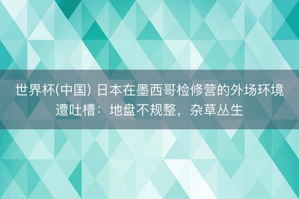 世界杯(中国) 日本在墨西哥检修营的外场环境遭吐槽：地盘不规整，<a href=
