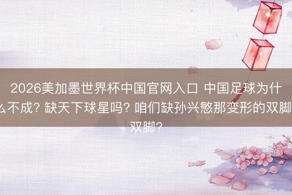 2026美加墨世界杯中国官网入口 中国足球为什么不成? 缺天下球星吗? 咱们缺孙兴慜那变形的双脚?