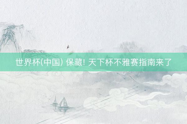 世界杯(中国) 保藏! 天下杯不雅赛指南来了