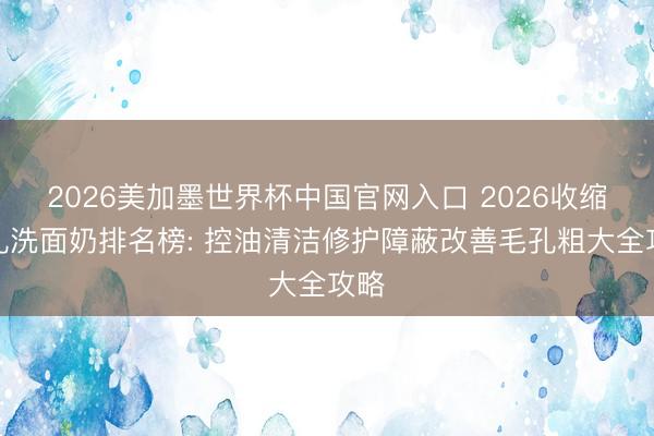 2026美加墨世界杯中国官网入口 2026收缩毛孔洗面奶排名榜: 控油清洁修护障蔽改善毛孔粗大全攻略